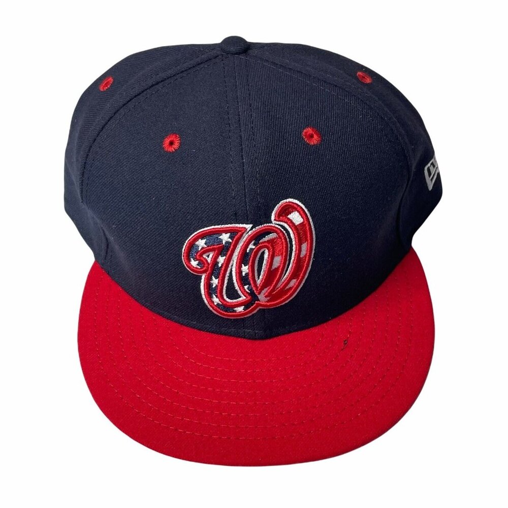 New Era 59Fifty Men's Cap Washington Nationals 2017 On Field Hat 8 1/4 Blue New